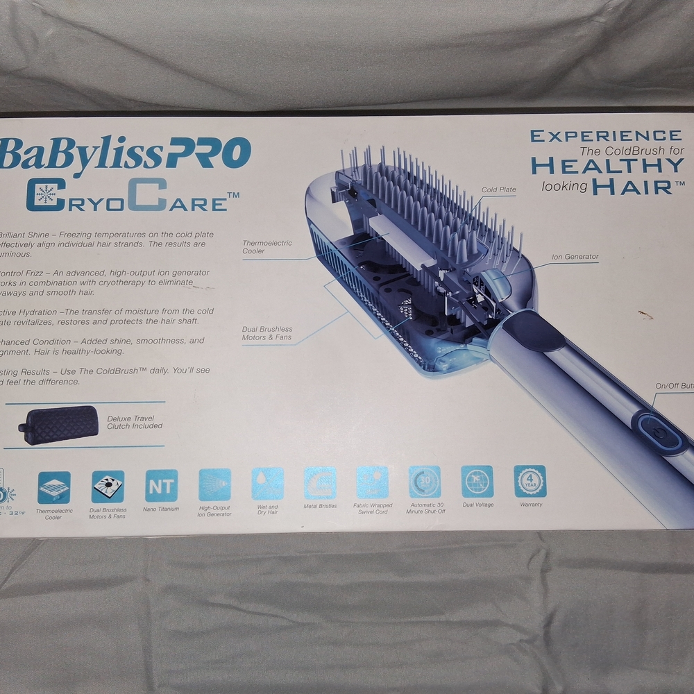 BaByliss PRO Cryo Care Cold Brush in Silver and Blue - Picture 2 of 6